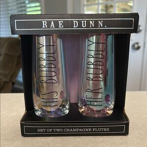 Rae Dunn Iridescent Champagne Flutes